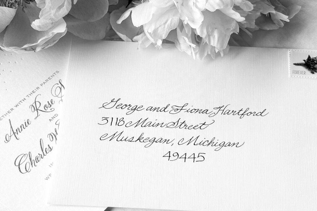 Envelope with fancy script